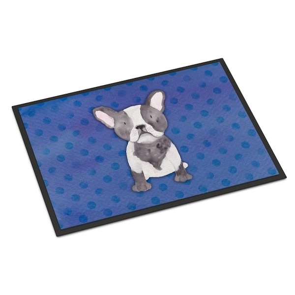 Carolines Treasures 24 x 36 in. French Bulldog Polkadot Watercolor Indoor or Outdoor Mat BB7394JMAT - main